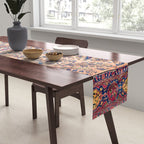 Silk Kashan Central Persian Rug Print Table Runner Gallery Image 2