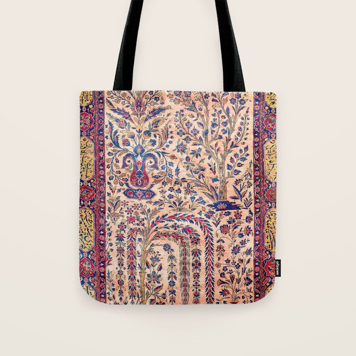 Silk Kashan Central Persian Rug Print Tote Bag Gallery Image 1