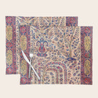 Silk Kashan Central Persian Rug Print Placemat Gallery Image 1