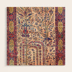Silk Kashan Central Persian Rug Print Wood Wall Art Gallery Image 1