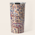 Silk Kashan Central Persian Rug Print Travel Mug Gallery Image 1