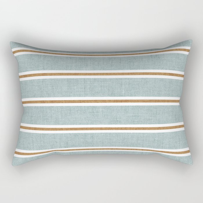 Cadence Stripes - dusty blue and rust Rectangular Pillow Gallery Image 2