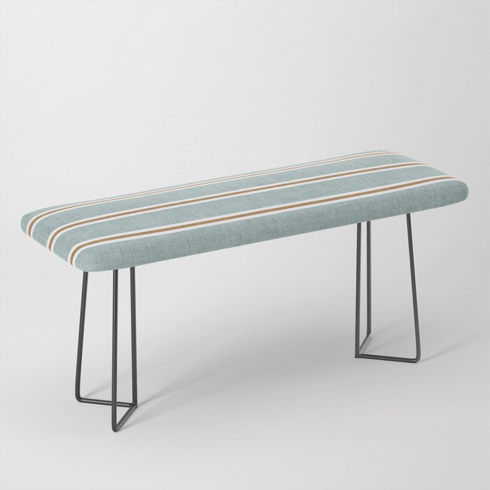Cadence Stripes - dusty blue and rust Bench Gallery Image 1