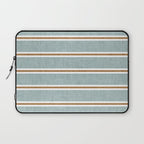 Cadence Stripes - dusty blue and rust Laptop Sleeve Gallery Image 1