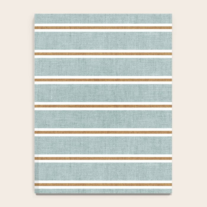 Cadence Stripes - dusty blue and rust Notebook Gallery Image 4
