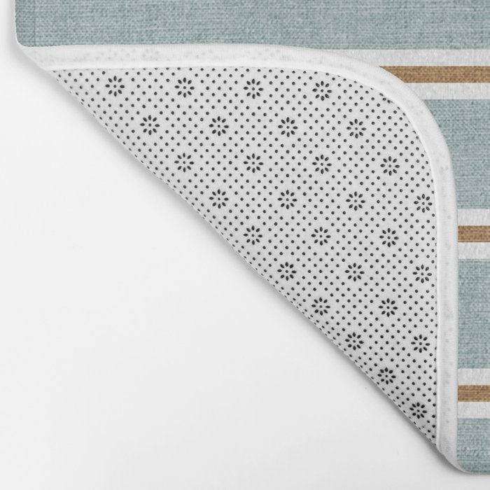Cadence Stripes - dusty blue and rust Bath Mat Gallery Image 2