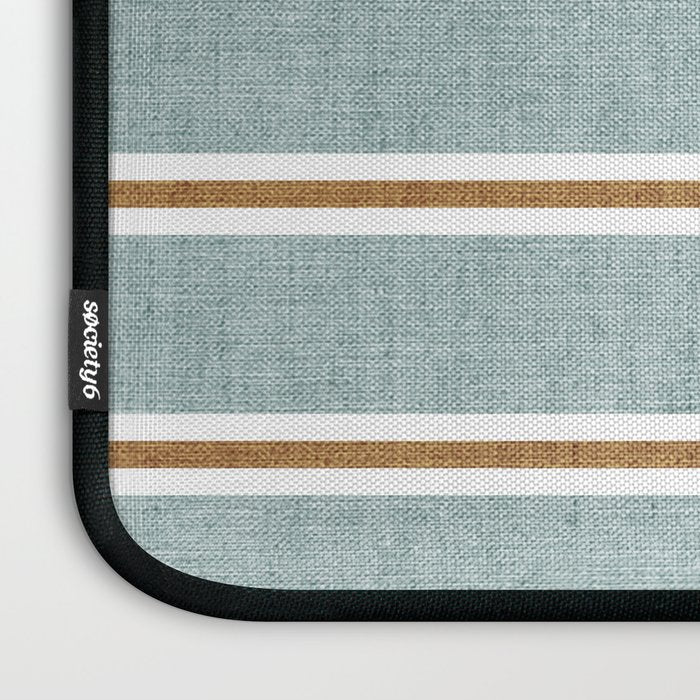 Cadence Stripes - dusty blue and rust Laptop Sleeve Gallery Image 3