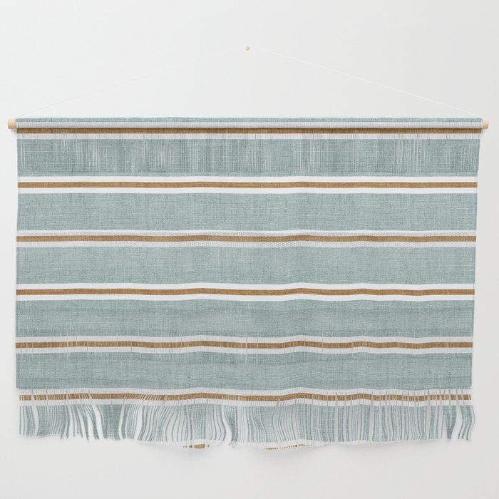 Cadence Stripes - dusty blue and rust Wall Hanging Gallery Image 1
