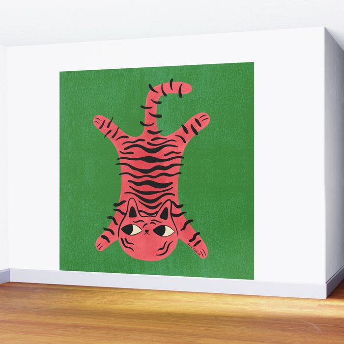 Silly Cat Rug Wall Mural Gallery Image 2
