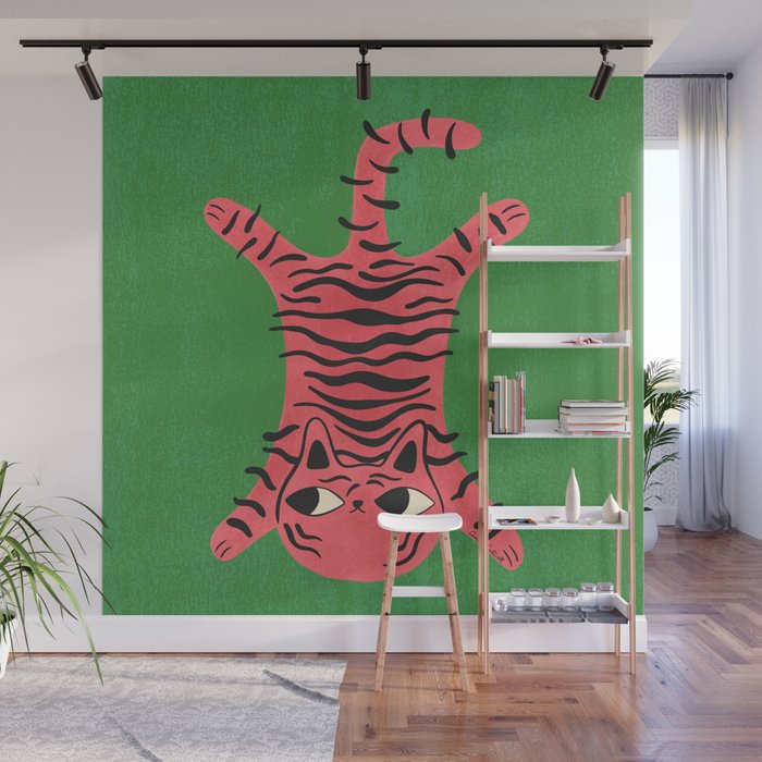 Silly Cat Rug Wall Mural Gallery Image 1