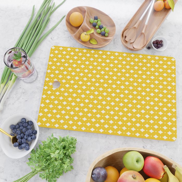 Vintage Stars XVII Bright Yellow Cutting Board Gallery Image 2