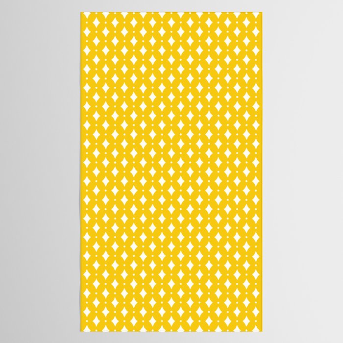 Vintage Stars XVII Bright Yellow Tablecloth Gallery Image 2