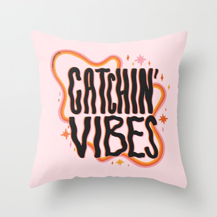 Catchin' Vibes Throw Pillow Gallery Image 1