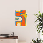 Mid Century Modern Copacetic Abstract Retro Orange Mustard Yellow Blue Poster Gallery Image 2