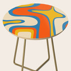 Mid Century Modern Copacetic Abstract Retro Orange Mustard Yellow Blue Side Table Gallery Image 2