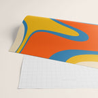 Mid Century Modern Copacetic Abstract Retro Orange Mustard Yellow Blue Wrapping Paper Gallery Image 2