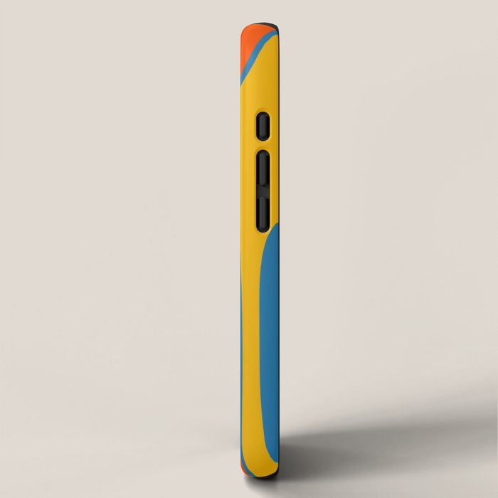 Mid Century Modern Copacetic Abstract Retro Orange Mustard Yellow Blue iPhone Case Gallery Image 2