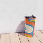 Mid Century Modern Copacetic Abstract Retro Orange Mustard Yellow Blue Travel Mug Gallery Image 4