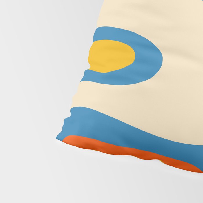 Mid Century Modern Copacetic Abstract Retro Orange Mustard Yellow Blue Pillow Sham Gallery Image 4