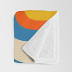 Mid Century Modern Copacetic Abstract Retro Orange Mustard Yellow Blue Throw Blanket Gallery Image 3