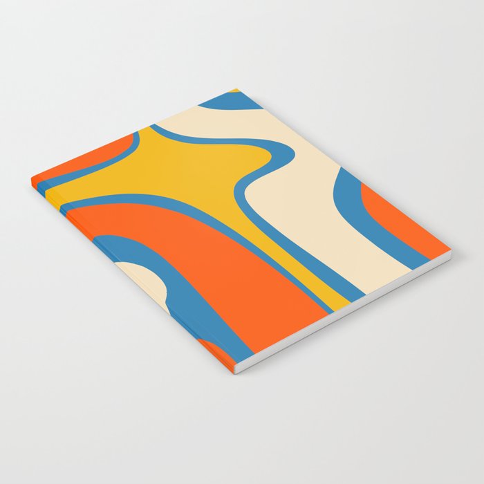 Mid Century Modern Copacetic Abstract Retro Orange Mustard Yellow Blue Notebook Gallery Image 1