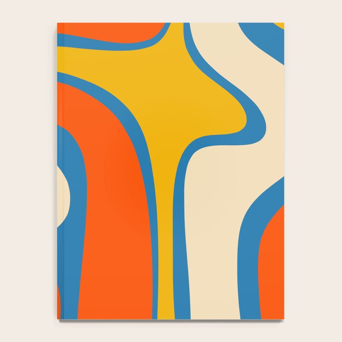 Mid Century Modern Copacetic Abstract Retro Orange Mustard Yellow Blue Notebook Gallery Image 4