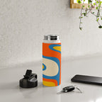 Mid Century Modern Copacetic Abstract Retro Orange Mustard Yellow Blue Water Bottle Gallery Image 4