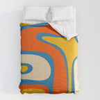 Mid Century Modern Copacetic Abstract Retro Orange Mustard Yellow Blue Comforter Gallery Image 6