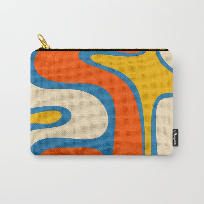 Mid Century Modern Copacetic Abstract Retro Orange Mustard Yellow Blue Carry All Pouch Gallery Image 1