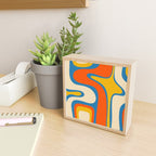 Mid Century Modern Copacetic Abstract Retro Orange Mustard Yellow Blue Mini Art Print Gallery Image 2