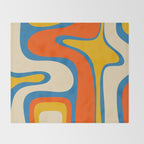 Mid Century Modern Copacetic Abstract Retro Orange Mustard Yellow Blue Throw Blanket Gallery Image 2