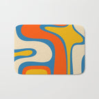 Mid Century Modern Copacetic Abstract Retro Orange Mustard Yellow Blue Bath Mat Gallery Image 1