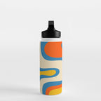 Mid Century Modern Copacetic Abstract Retro Orange Mustard Yellow Blue Water Bottle Gallery Image 3