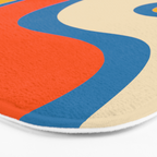 Mid Century Modern Copacetic Abstract Retro Orange Mustard Yellow Blue Bath Mat Gallery Image 3