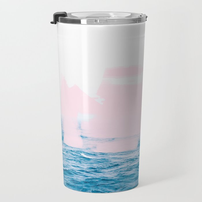 Ocean + Pink #society6 #decor #buyart Travel Mug Gallery Image 3