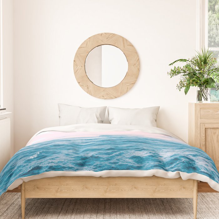 Ocean + Pink #society6 #decor #buyart Duvet Cover Gallery Image 3