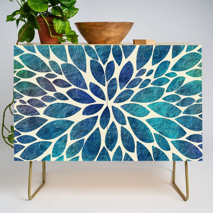 Petal Burst - Turquoise Credenza Gallery Image 1