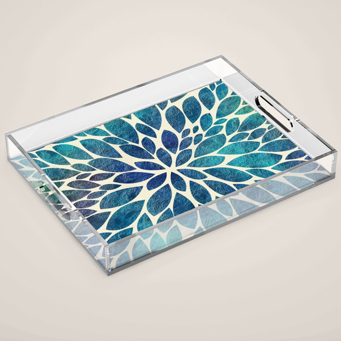 Petal Burst - Turquoise Acrylic Tray Gallery Image 1