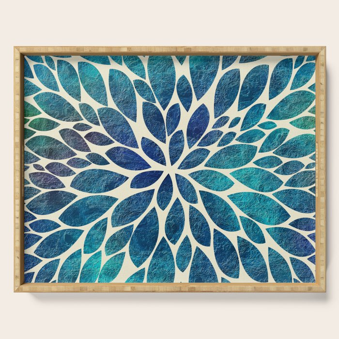 Petal Burst - Turquoise Serving Tray Gallery Image 1