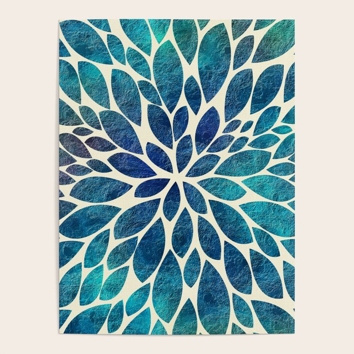 Petal Burst - Turquoise Poster Gallery Image 4
