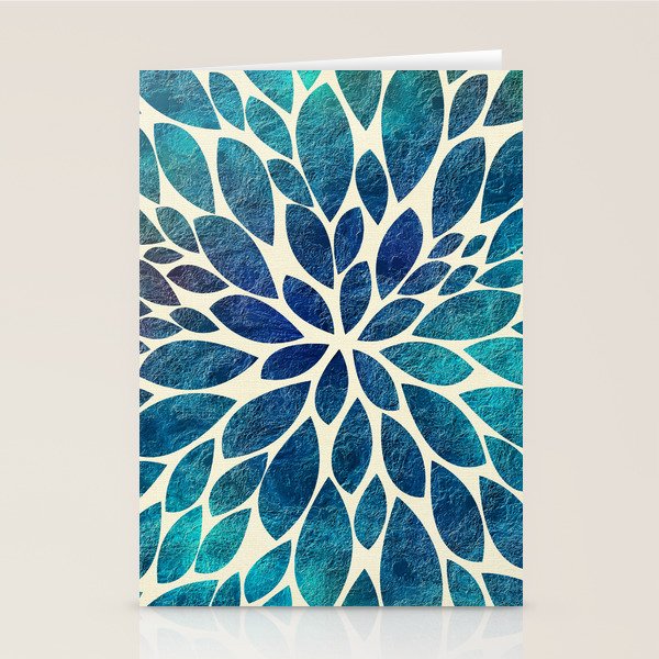Petal Burst - Turquoise Stationery Card Gallery Image 1