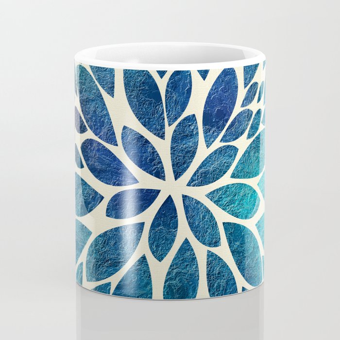 Petal Burst - Turquoise Coffee Mug Gallery Image 4