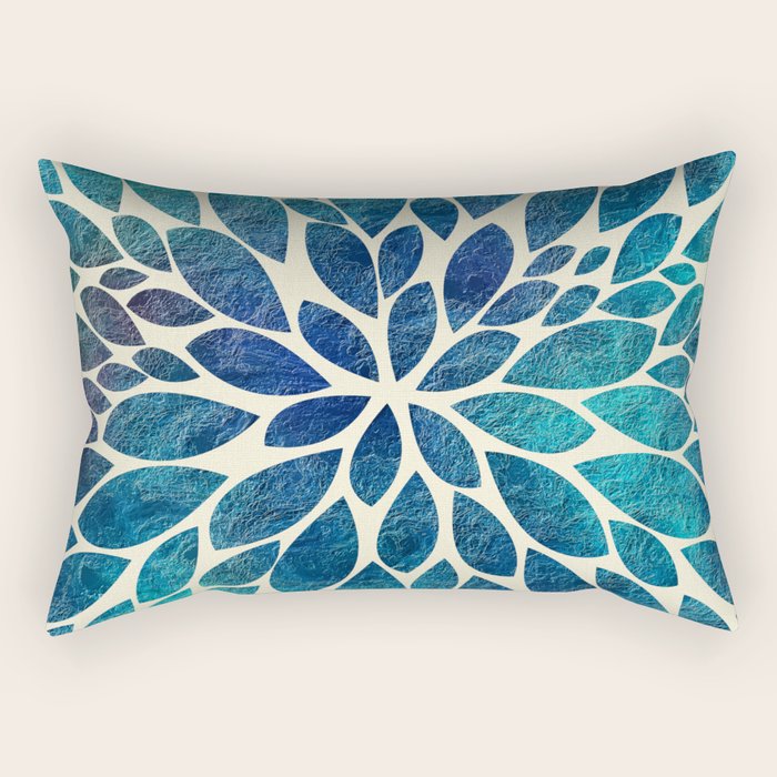 Petal Burst - Turquoise Rectangular Pillow Gallery Image 2