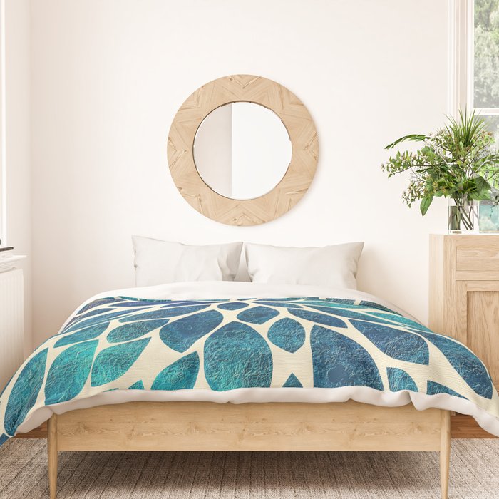 Petal Burst - Turquoise Duvet Cover Gallery Image 3
