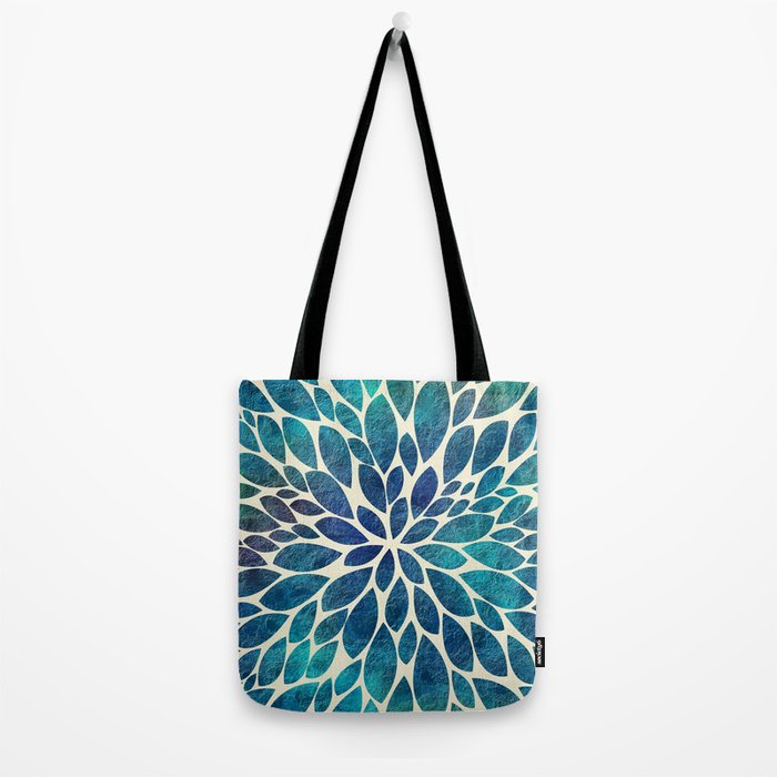 Petal Burst - Turquoise Tote Bag Gallery Image 2