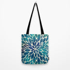 Petal Burst - Turquoise Tote Bag Gallery Image 2