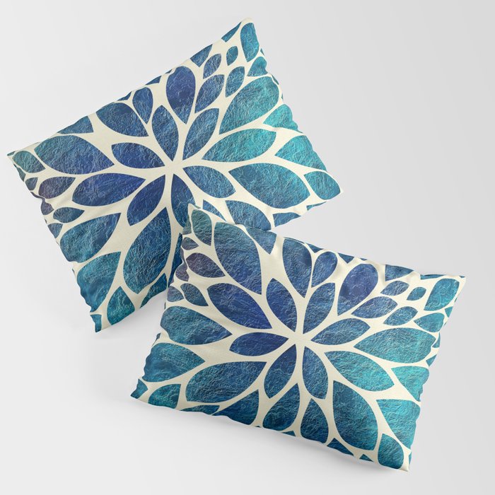Petal Burst - Turquoise Pillow Sham Gallery Image 3