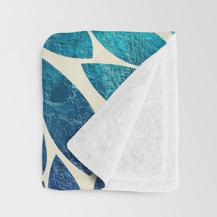 Petal Burst - Turquoise Throw Blanket Gallery Image 3