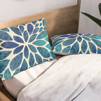 Petal Burst - Turquoise Pillow Sham Gallery Image 2