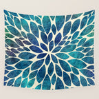 Petal Burst - Turquoise Wall Tapestry Gallery Image 4